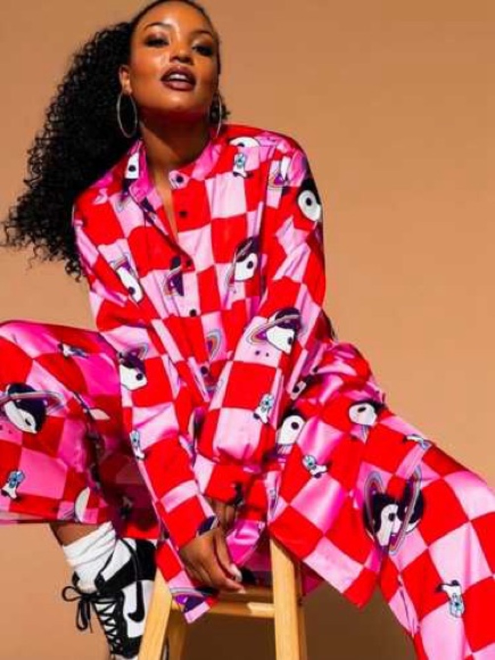 Dressed in LALA Satin Playsuit Set in Cosmic Cowgirl - M